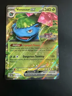 Pokemon TCG Venusaur EX Holo Double Rare Stellar Crown 001/142 NM/M Condition - Image 1