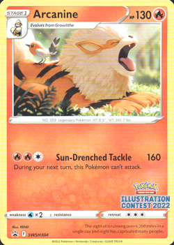 Arcanine Illustration Contest 2022 SWSH304 Sword & Shield Promo Cards - Image 1