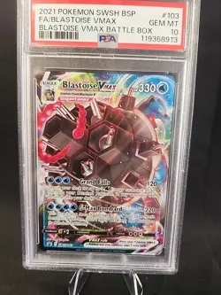 Pokemon SWSH103 Blastoise VMAX Battle Box Black Star Promo Card PSA 10 Holo 2021 - Image 3