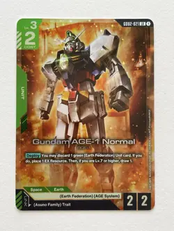 Gundam Card Game Gundam AGE-1 Normal GD02-021 LR English - Image 1
