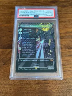 MTG Final Fantasy Summon Bahamut Woodblock Borderless Foil PSA 10 - Image 1