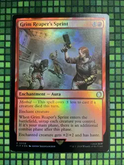 MTG Grim Reaper’s Sprint #0058 Foil Rare Universes Beyond: Fallout (PIP) - Image 2