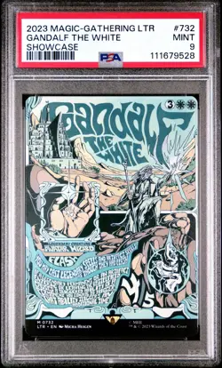PSA 9 Gandalf the White Poster 0732 M Borderless, MTG LotR Lord of the Rings - Image 3
