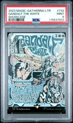 PSA 9 Gandalf the White Poster 0732 M Borderless, MTG LotR Lord of the Rings - Image 5