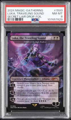 2024 MTG SECRET LAIR DROP FOIL #1593 LUKA, THE TRAVELING SOUND PSA 8 - Image 1