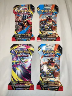 Pokemon TCG Mega Evolution Sleeved Sealed Booster Packs Lot Of 4 Packs 10 Cards - Image 1