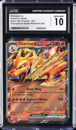 2024 POKEMON SVP EN-SV BLACK STAR PROMO #161 CHARIZARD EX CGC 10 GEM MINT - Image 1