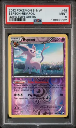 2012 POKEMON B&W DARK EXPLORERS #48 ESPEON-REVERSE FOIL PSA 9 - Image 1