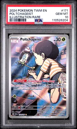 2024 POKEMON TWM EN-TWILIGHT MASQUERADE ILLUSTRATION RARE POLTCHAGEIST PSA 10 - Image 1