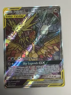 Pokemon Moltres Zapdos Articuno GX SM210 Hidden Fates Stained Glass - Image 2