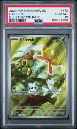 2023 POKEMON MEW EN-151 ILLUSTRATION RARE #172 CATERPIE PSA 10 - Image 1