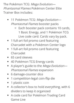 Phantasmal Flames ETB Pokemon Center Exclusive PRESALE 11/14 - Image 4