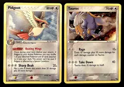 Pokemon TCG Pidgeot 2/17 & Tauros 5/17 Holo POP Series Promos 2 - 2005 NM-LP - Image 1