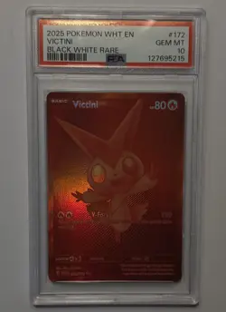 2025 POKEMON BLK EN-BLACK BOLT BLACK WHITE RARE #171 VICTINI PSA 10 - Image 1
