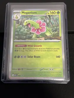 Meganium 001 - Mega Evolution Prerelease Stamped Promo Holo Pokemon Mint - Image 3