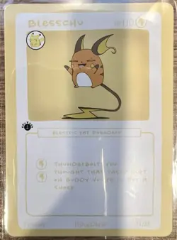 1st Edition Pokederp Blesschu - Raichu 11/25 Second Print Custom Derpy Card - Image 1
