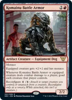 Komainu Battle Armor - Light Play MTG Commander: Kamigawa: Neon Dynasty - Image 1