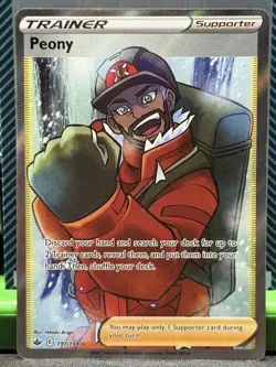 Pokemon TCG Peony Trainer Full Art Ultra Rare Card Chilling Reign 197/198 NM - Image 1