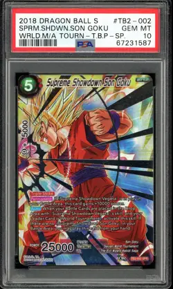 Supreme Showdown Son Goku TB2-002 SPR SILVER FOIL Dragon Ball Card PSA 10 - Image 1