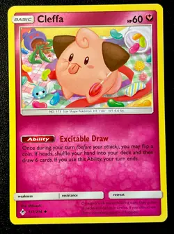 Cleffa 131/214 LP Discontinued Fairy ODDISH Jelly Bean Candy Art Pokemon Card! - Image 1