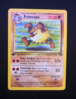1999 1st Edition Primeape 43/64 Jungle Regular Vintage Pokemon Card - Image 1