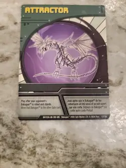 Bakugan Series 2 - 13/15A Blue Ability Card - Attractor (Green Misprint) - Image 1