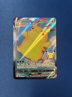 Pokemon Pikachu TCG Surfing VMAX Celebrations Holo Ultra Rare Card 009/025 - Image 1