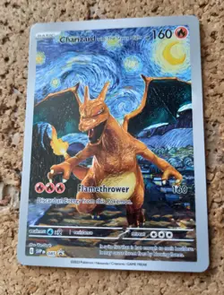 Dracaufeu Charizard Pokemon Van Gogh Pikachu Carte Card Fait Main Artisanale Art - Image 1
