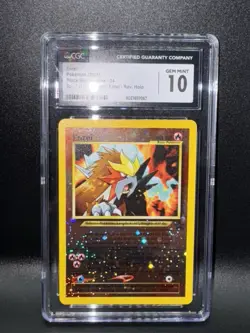 CGC 10 GEM MINT Entei 2001 Black Star Movie Promo 34 Reverse Holo Pokemon Card - Image 2