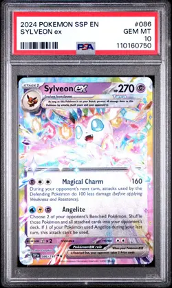 2024 POKEMON SSP EN-SURGING SPARKS #086 SYLVEON EX PSA 10 - Image 1