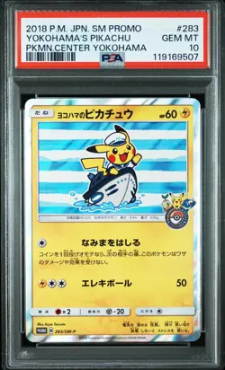 PSA 10 Pikachu Yokohama's Holo 283/SM-P 2018 Pokemon Center Promo Japanese - Image 1