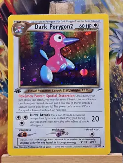 Pokemon TCG Dark Porygon2 1st Edition Neo Destiny Holo 8/105 LP-NM 🌀SWIRL🌀 - Image 1