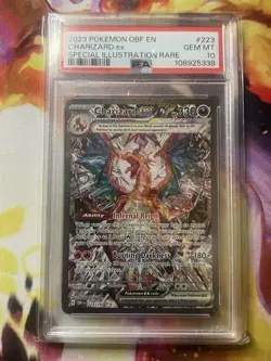 PSA 10 GEM MINT Charizard ex SIR 223/197 Obsidian Flames Pokemon 2023 - Image 1