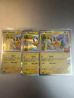 Pokemon TCG Pikachu Trick or Trade Booster 23/24 Regular Common Set of 3 - Image 1