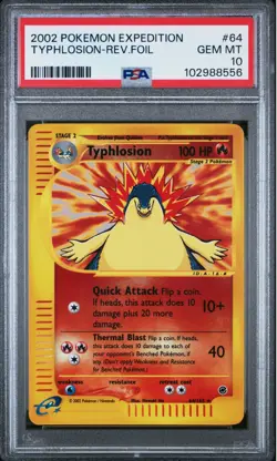 2002 Typhlosion Expedition Set 64/165 Rare Reverse Holo Pokemon PSA 10 GEM MT - Image 1