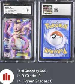 2012 Pokemon Black & White Next Destinies Mewtwo EX Ultra Rare #98/99 CGC 9 Mint - Image 1