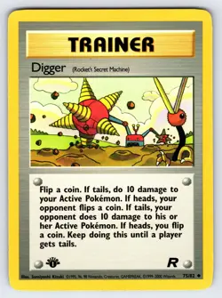 Digger 75/82 2000 Team Rocket 1st Edition Pokemon Card TCG WOTC Vintage - Nm/Vlp - Image 1