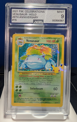 2021 Pokemon Celebrations TCG 25th Anniversary Venusaur 15/102 AGS Mint 9 - Image 1