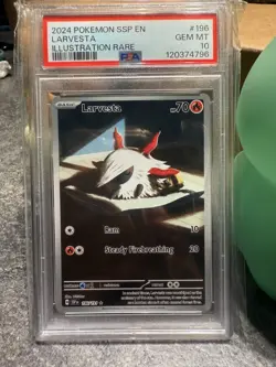 Larvesta 196/191 Scarlet & Violet Surging Sparks Pokemon TCG - PSA 10 - Image 2