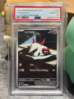 Larvesta 196/191 Scarlet & Violet Surging Sparks Pokemon TCG - PSA 10 - Image 4