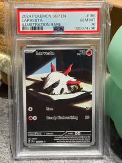 Larvesta 196/191 Scarlet & Violet Surging Sparks Pokemon TCG - PSA 10 - Image 5