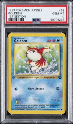 1999 POKEMON JUNGLE 1ST ED #53 GOLDEEN PSA 10 - Image 1