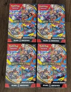 Lot of 4 - Pokemon TCG: Mega Evolution Booster Bundle - Factory Sealed - Image 1