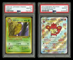 1998 2022 Pokemon Japanese #14 Kakuna #214 Simisear Full Art VStar SWSH PSA 10's - Image 1