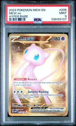 2023 POKEMON MEW EN-151 HYPER RARE #205 MEW EX PSA 9 - Image 1