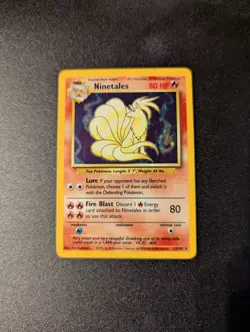 Ninetales Base Set Holo Unlimited Rare Card 12/102 LP-MP Condition Pokemon TCG - Image 1