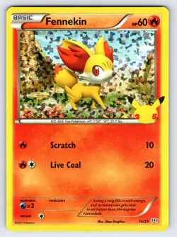 Fennekin 14/25 2021 McDonald's 25th Anniversary Pokemon Card Promo Holo - Nm - Image 1