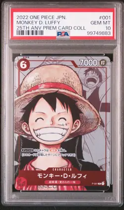 2022 ONE PIECE JPN 25TH ANV PREM CARD COLL #001 MONKEY D. LUFFY PSA 10 - Image 1