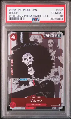 2022 ONE PIECE JPN 25TH ANV PREM CARD COLL #022 BROOK PSA 10 - Image 1