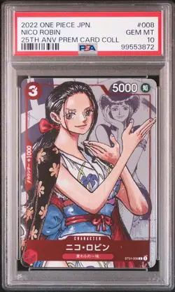 2022 ONE PIECE JPN 25TH ANV PREM CARD COLL #008 NICO ROBIN PSA 10 - Image 1